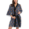 Campfire Pattern Print Design 02 Women's Short Kimono