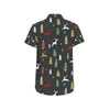 Christmas Tree Deer Style Pattern Print Design 03 Men's Short Sleeve Button Up Shirt