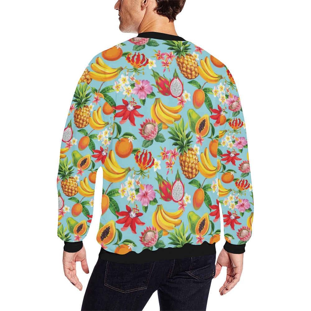 Tropical Fruits Pattern Print Design TF01 Men Long Sleeve Sweatshirt