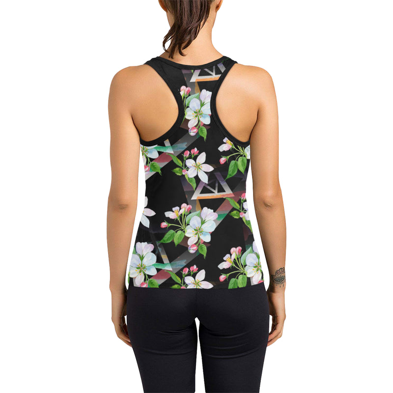 Apple blossom Pattern Print Design AB07 Women's Racerback Tank Top