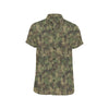 Camouflage Aztec Green Army Print Men's Short Sleeve Button Up Shirt