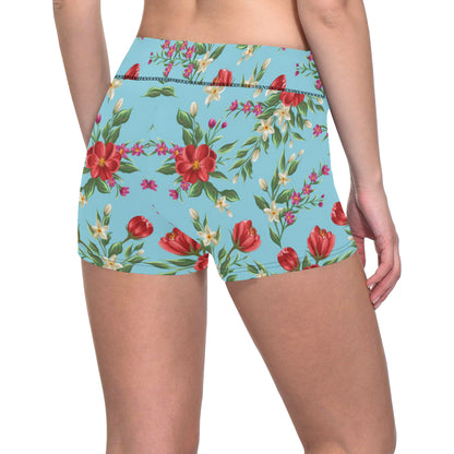 Summer Floral Pattern Print Design SF011 Yoga Shorts