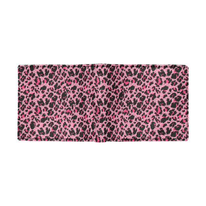 Cheetah Pink Pattern Print Design 01 Men's ID Card Wallet