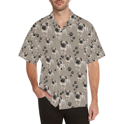 Pug Pattern Print Design A04 Men's Hawaiian Shirt