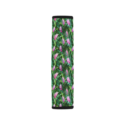 Tropical Folower Pink Heliconia Print Car Seat Belt Cover