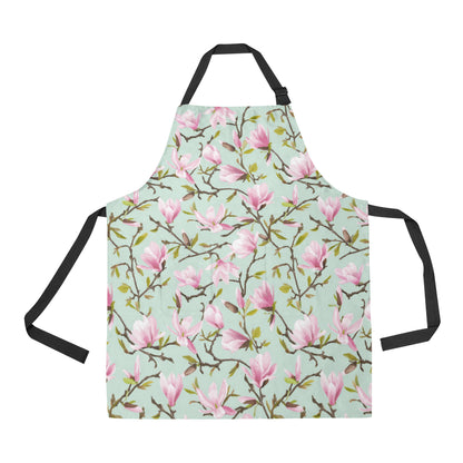 Magnolia Pattern Print Design MAG04 Apron with Pocket