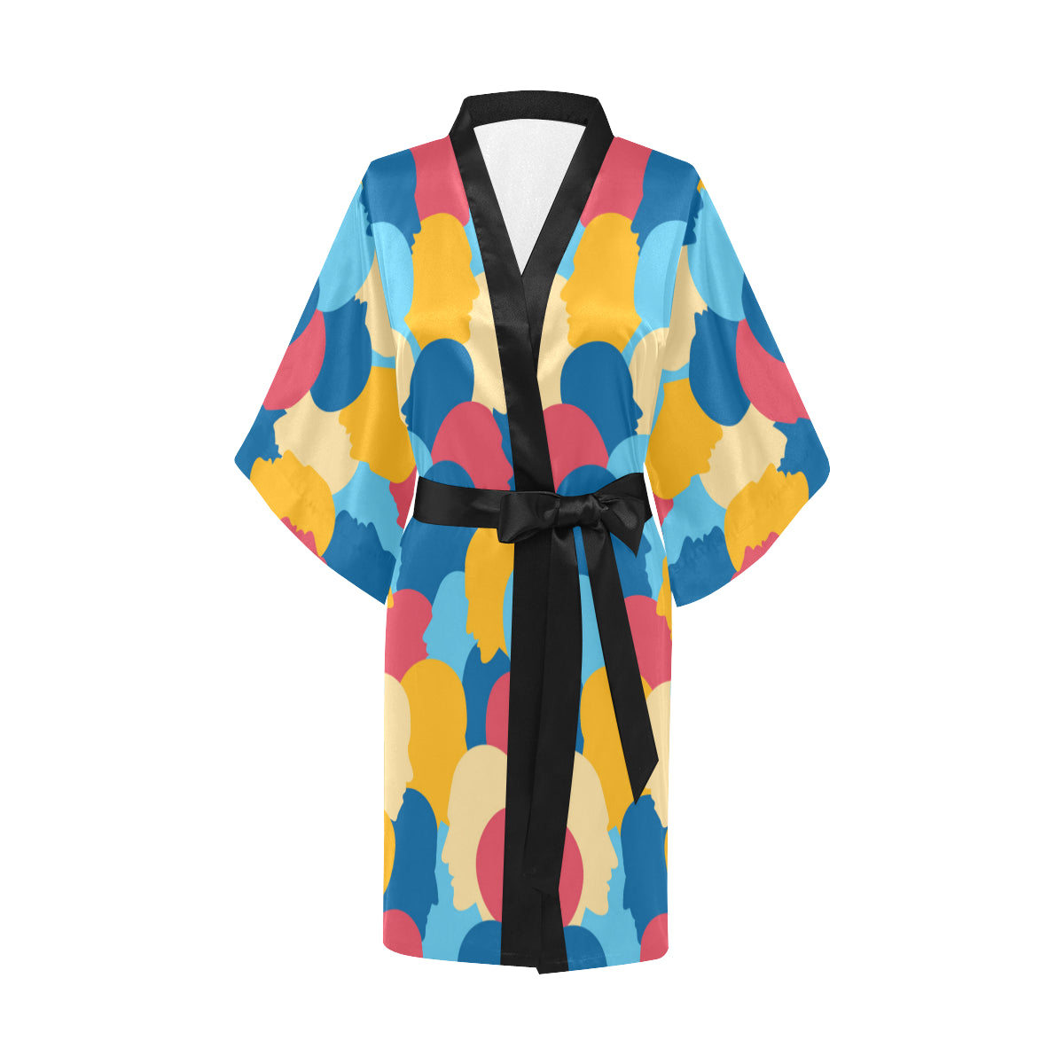Psychology Pattern Print Design A02 Women's Short Kimono