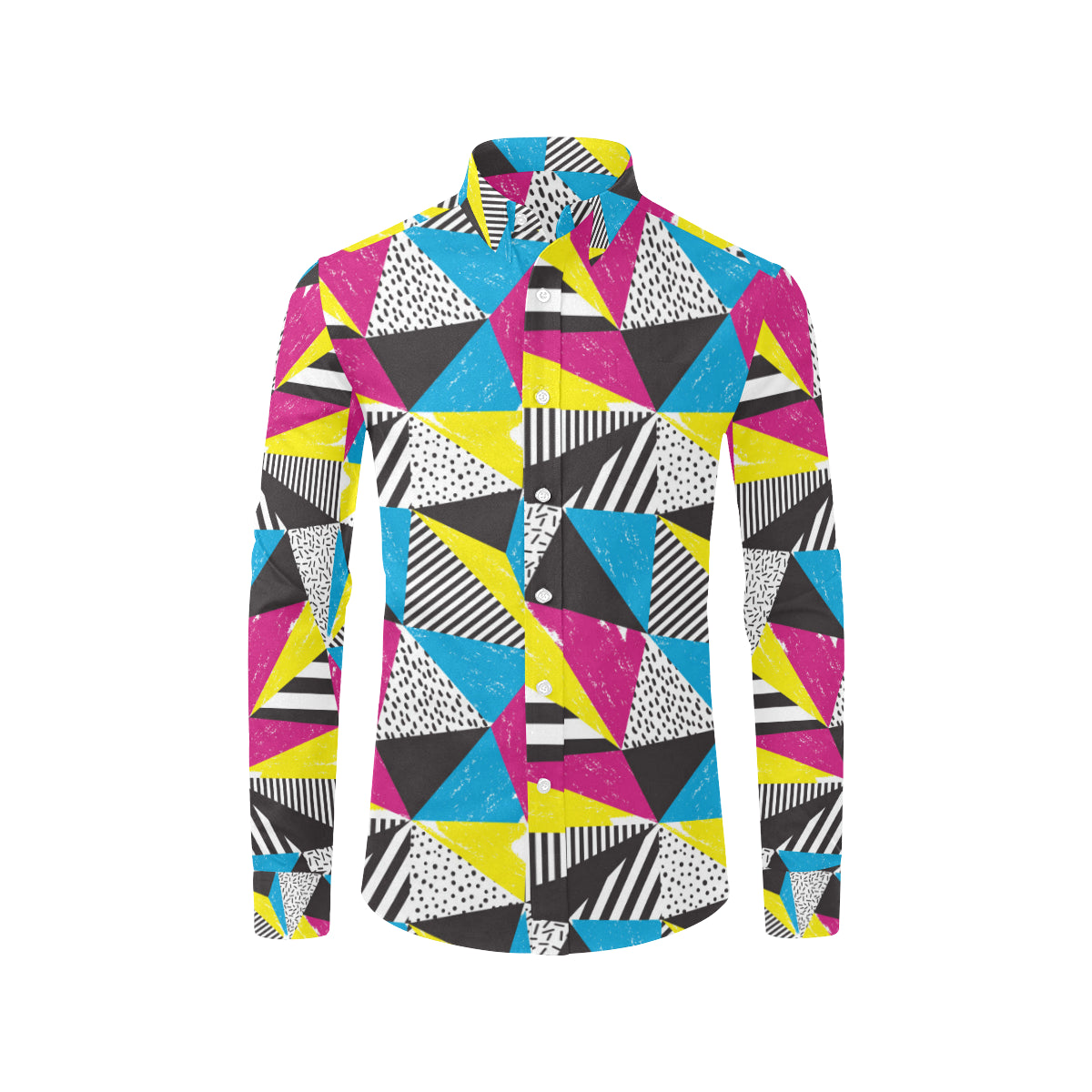80s Pattern Print Design 2 Men's Long Sleeve Shirt