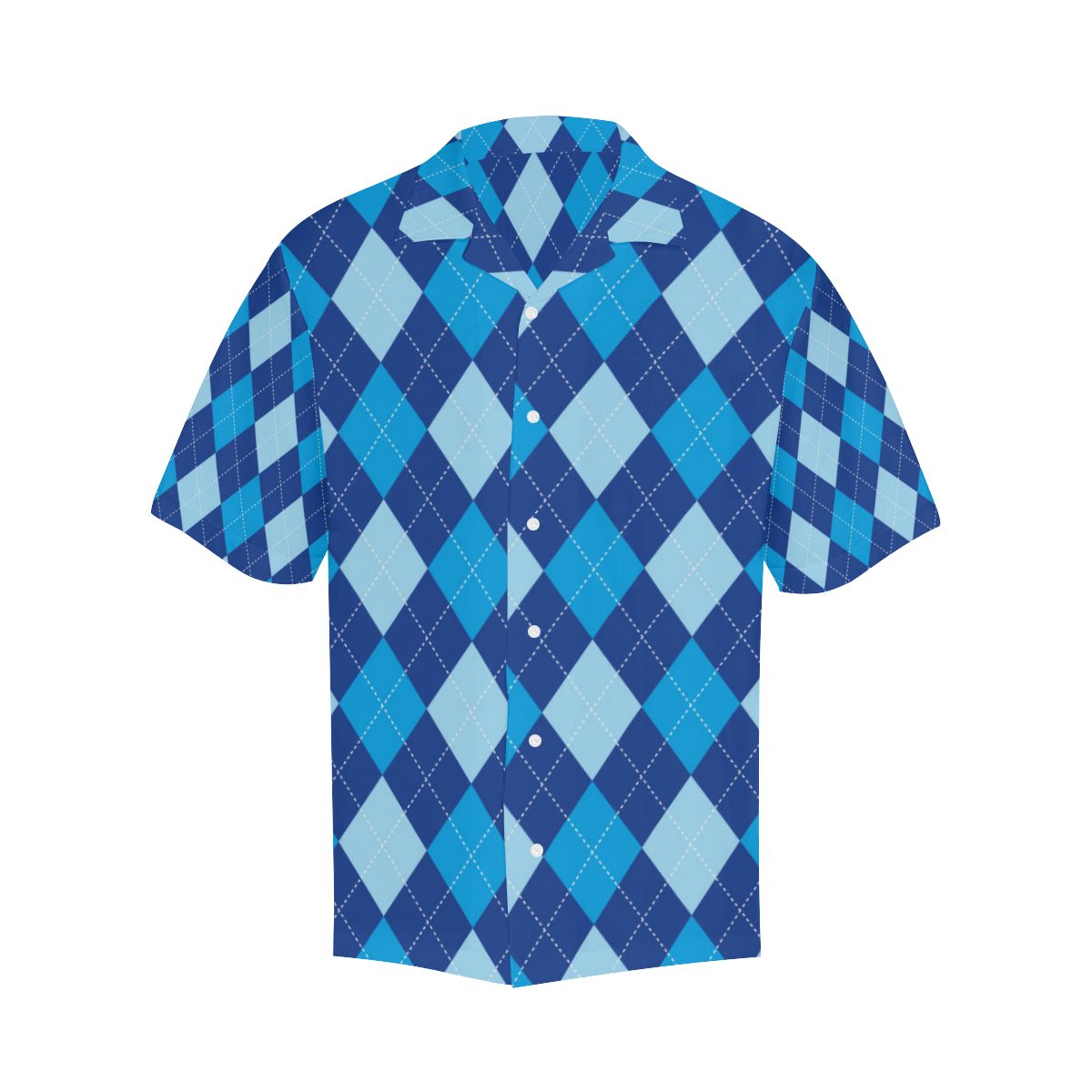 Argyle Blue Pattern Print Design 02 Men's Hawaiian Shirt