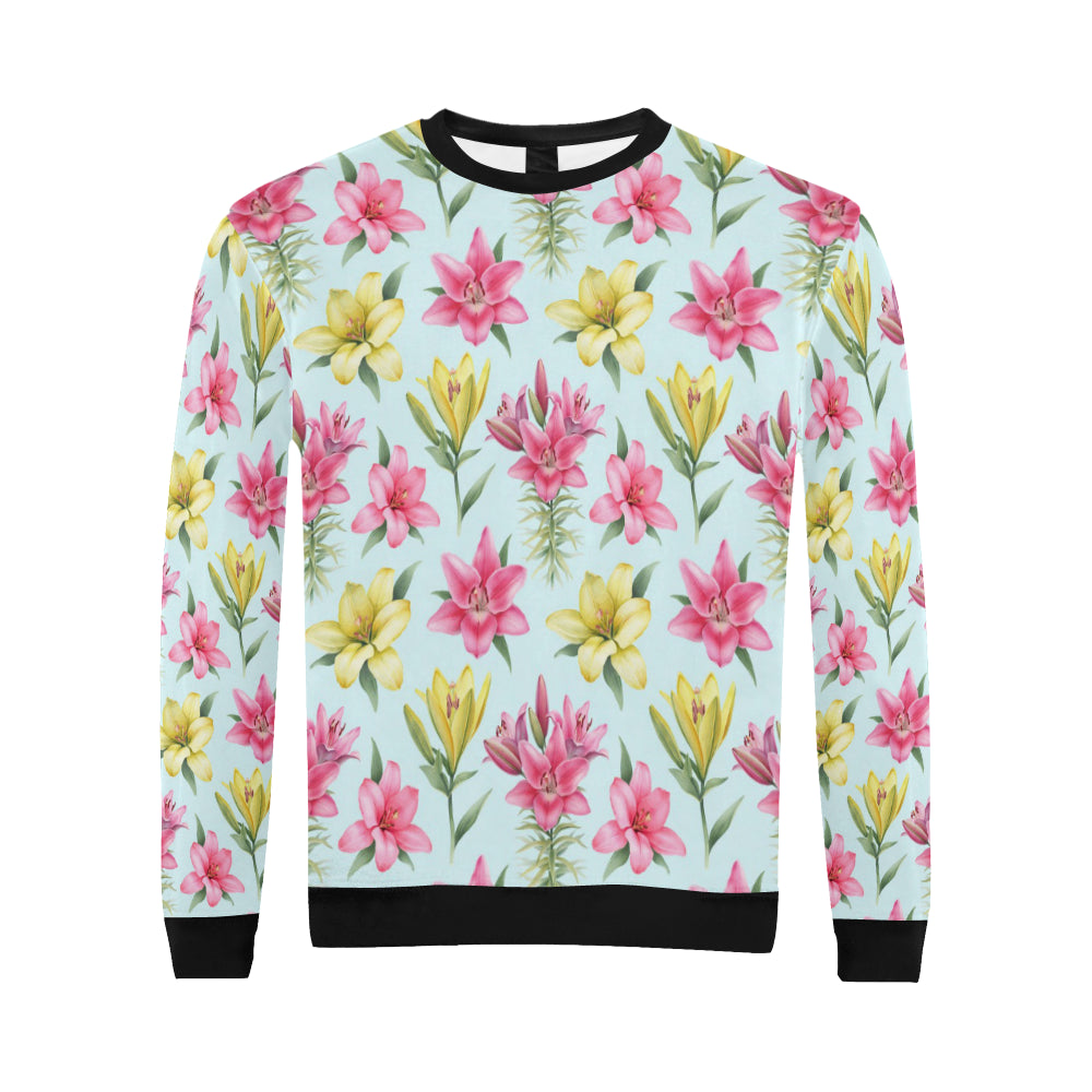 Lily Pattern Print Design LY010 Men Long Sleeve Sweatshirt