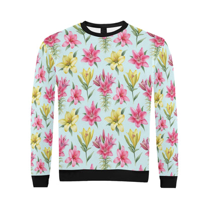 Lily Pattern Print Design LY010 Men Long Sleeve Sweatshirt
