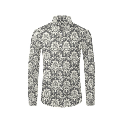 Damask Elegant Print Pattern Men's Long Sleeve Shirt
