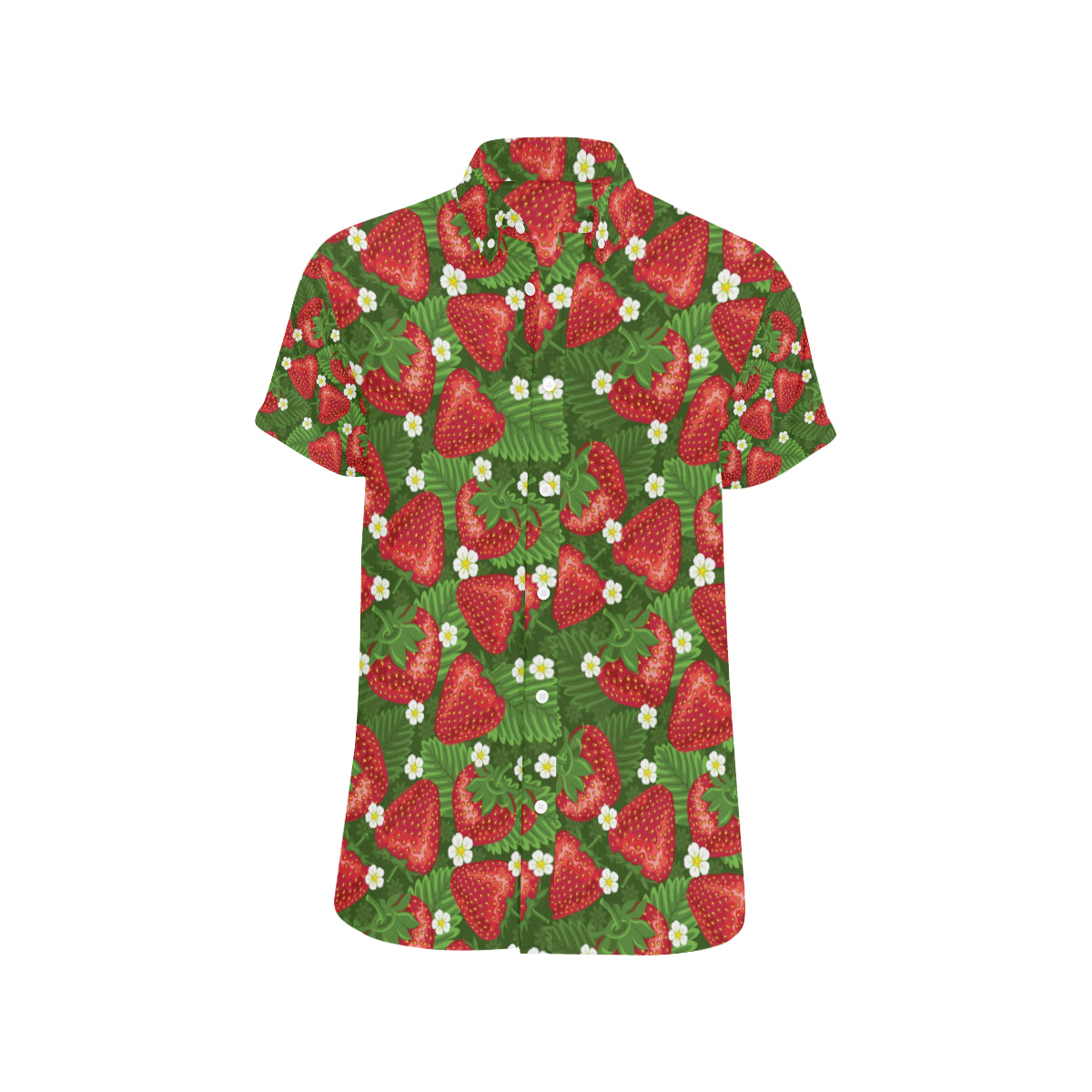 Strawberry Pattern Print Design SB05 Men's Short Sleeve Button Up Shirt