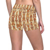 Tiki Orange Vertical Pattern Yoga Shorts