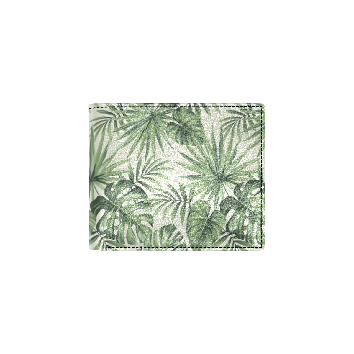 Palm Leaf Pattern Print Design A02 Men's ID Card Wallet