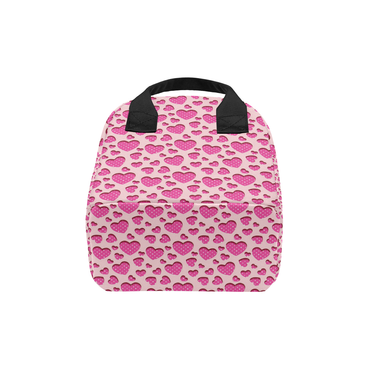 Heart Pink Pattern Print Design HE06 Insulated Lunch Bag