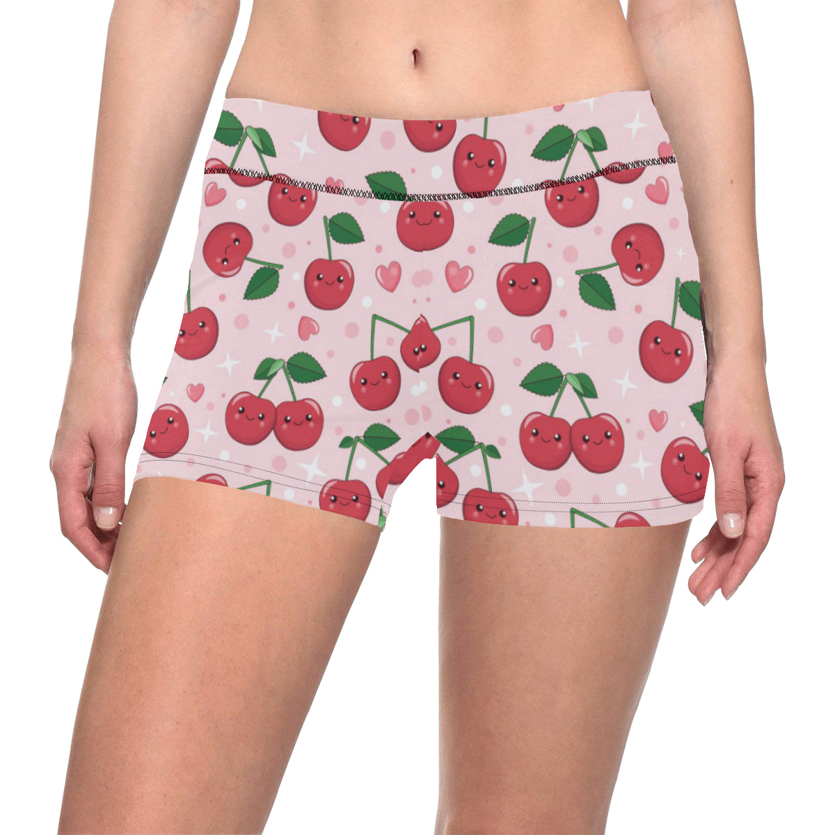 Cherry Pattern Print Design CH02 Yoga Shorts