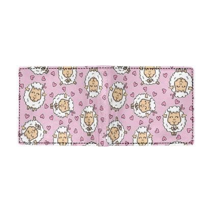 Sheep Cute Pattern Print Design 01 Men's ID Card Wallet