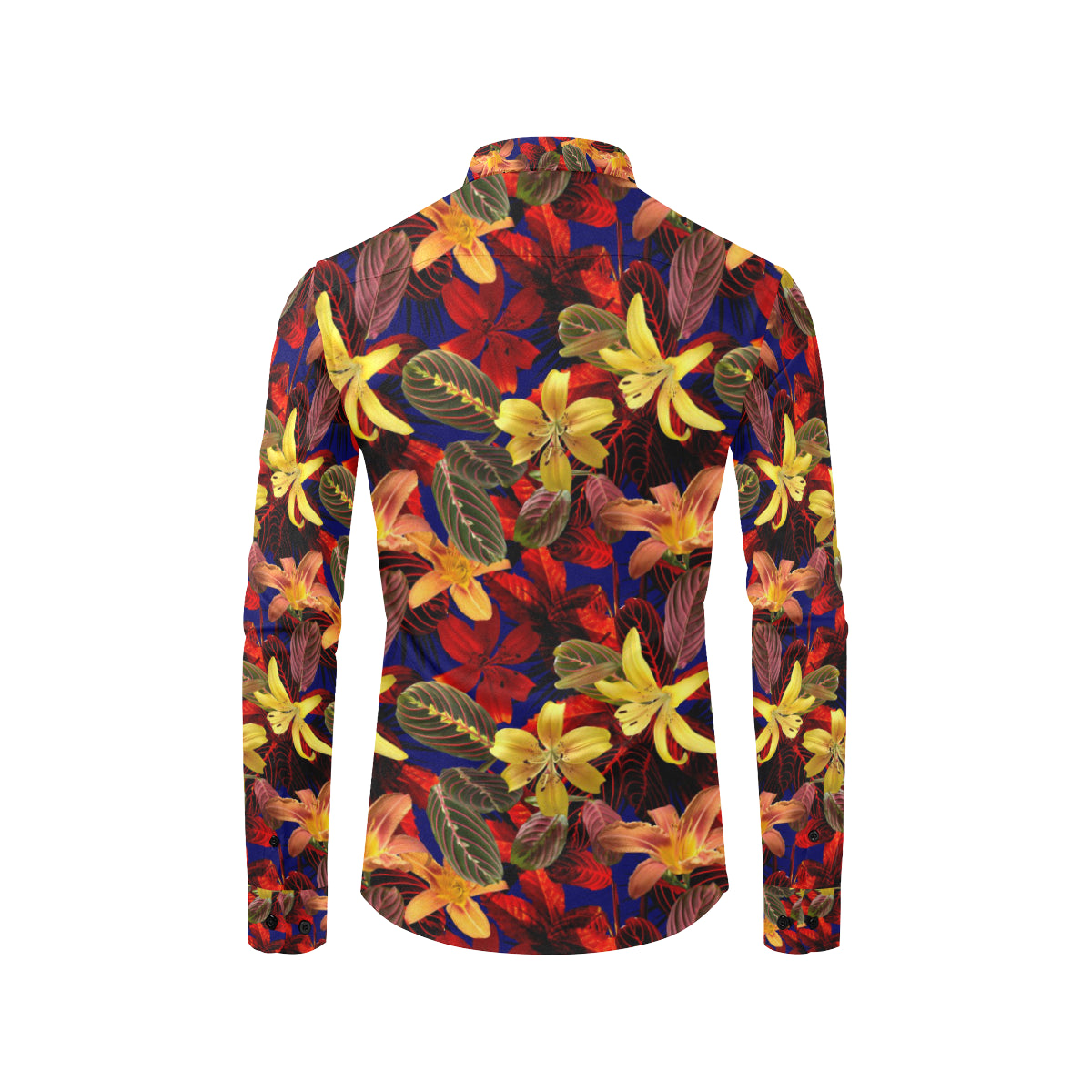 Lily Pattern Print Design LY014 Men's Long Sleeve Shirt