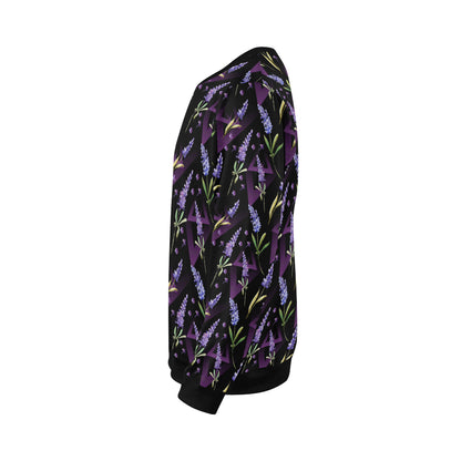 Lavender Pattern Print Design LV07 Men Long Sleeve Sweatshirt