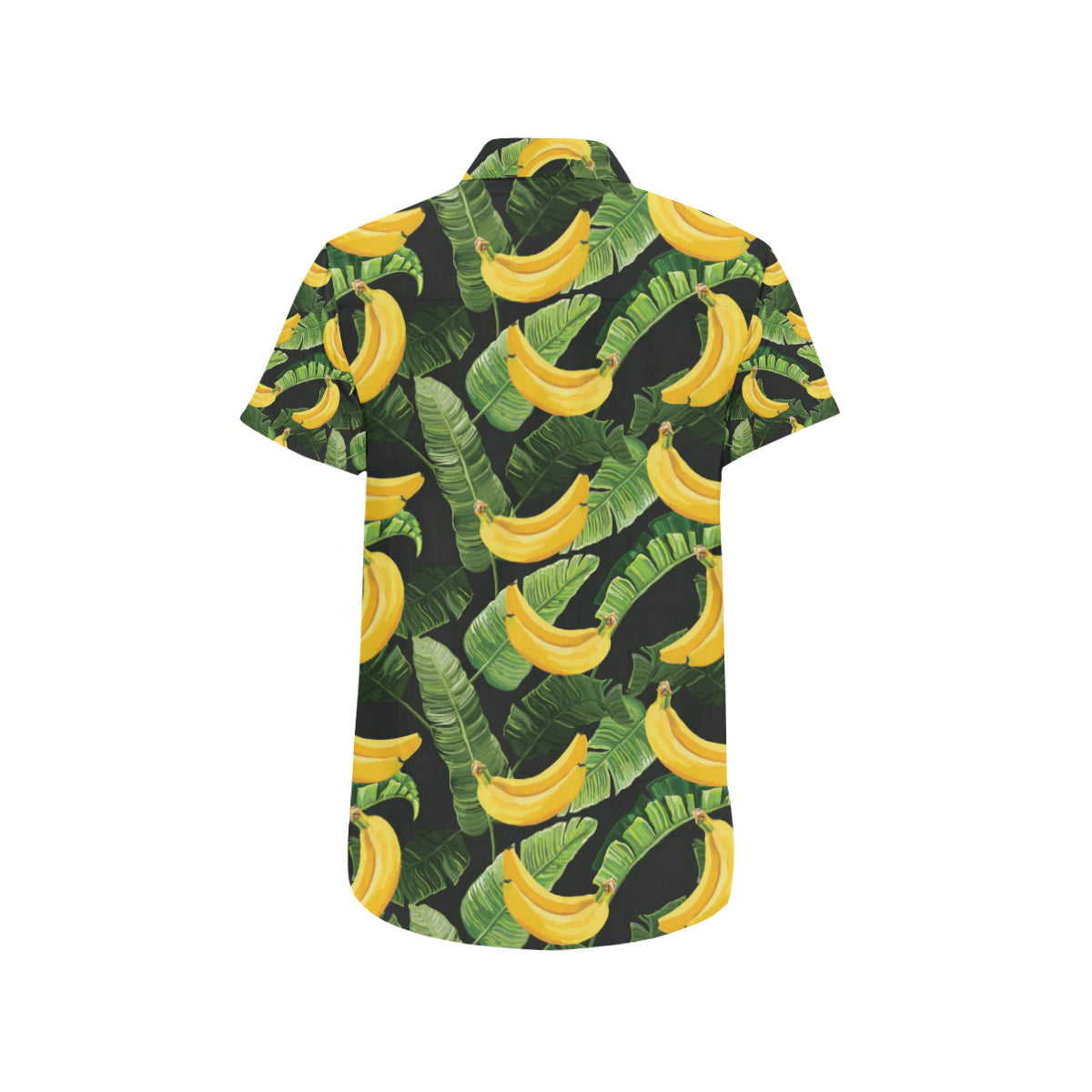 Banana Pattern Print Design BA01 Men's Short Sleeve Button Up Shirt