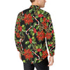 Poinsettia Pattern Print Design POT01 Men's Long Sleeve Shirt