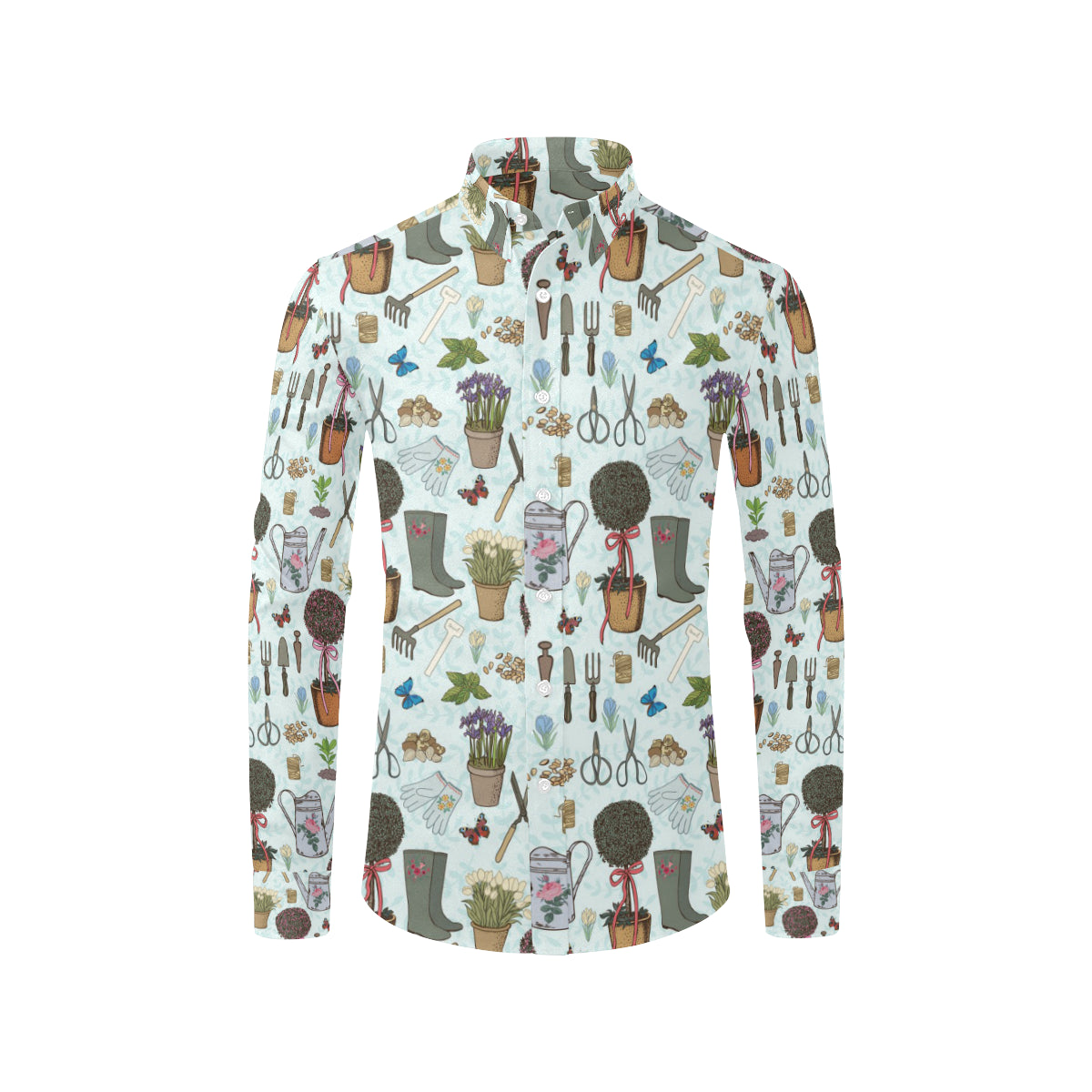 Gardening Pattern Print Design G01 Men's Long Sleeve Shirt