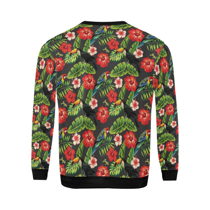 Tropical Flower Pattern Print Design TF04 Men Long Sleeve Sweatshirt