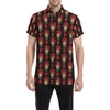 Day of the Dead Skull Girl Pattern Men's Short Sleeve Button Up Shirt