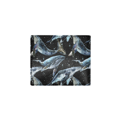 Humpback Whale Pattern Print Design 01 Men's ID Card Wallet