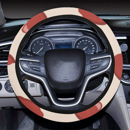 Apple Pattern Print Design AP01 Steering Wheel Cover with Elastic Edge
