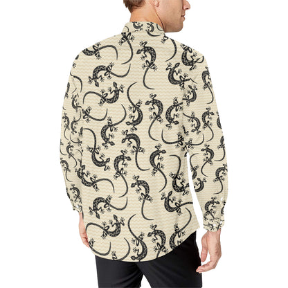 lizard Pattern Print Design 02 Men's Long Sleeve Shirt
