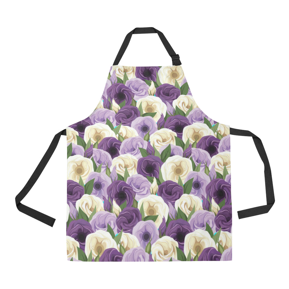 Lisianthus Pattern Print Design LT01 Apron with Pocket
