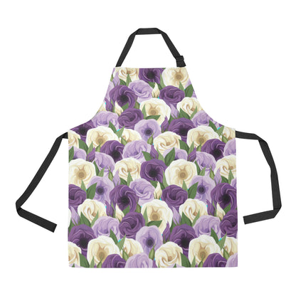 Lisianthus Pattern Print Design LT01 Apron with Pocket