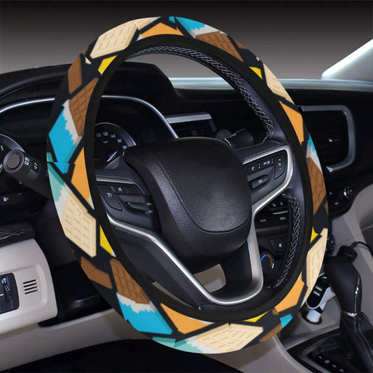 Chocolate Pattern Print Design 02 Steering Wheel Cover with Elastic Edge