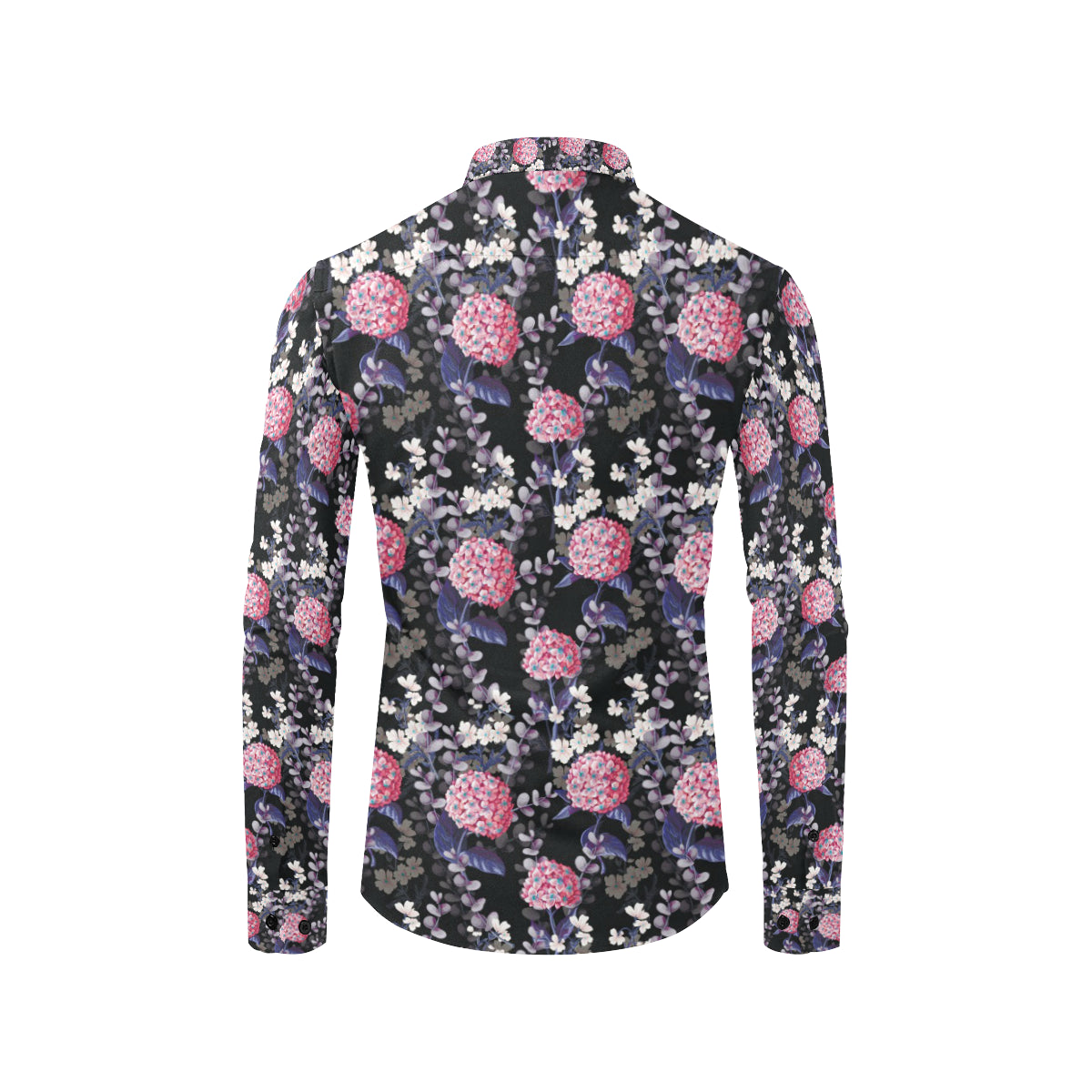 Hydrangea Pattern Print Design HD04 Men's Long Sleeve Shirt