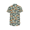 Dachshund Cute Print Pattern Men's Short Sleeve Button Up Shirt