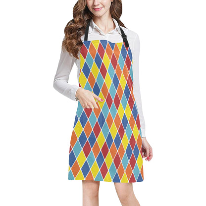 Harlequin Pattern Print Design 01 Apron with Pocket