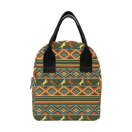 Horse Western Pattern Insulated Lunch Bag