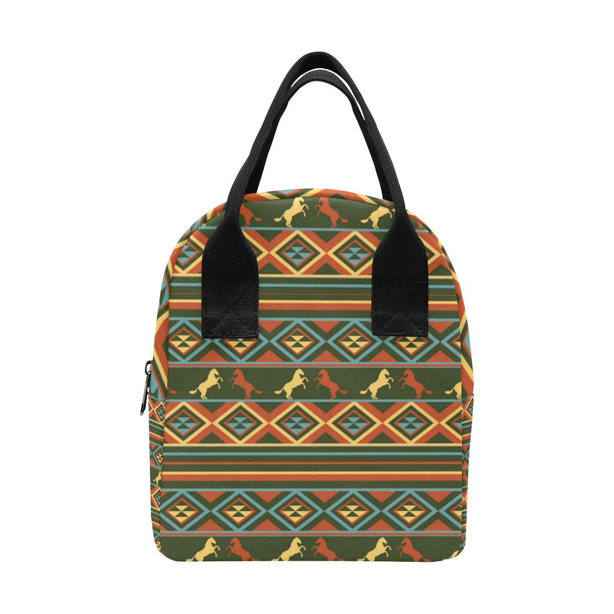 Horse Western Pattern Insulated Lunch Bag