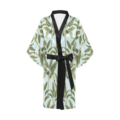 Banana Leaf Pattern Print Design BL03 Women's Short Kimono