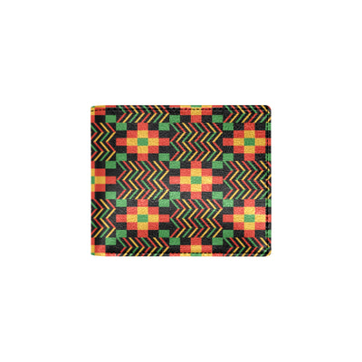 Kente Pattern Print Design 01 Men's ID Card Wallet