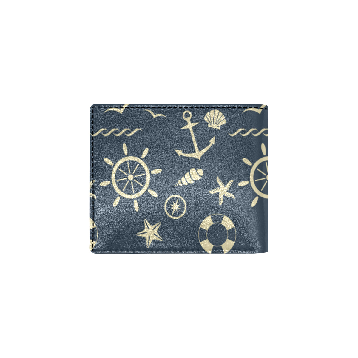 Nautical Pattern Print Design A01 Men's ID Card Wallet