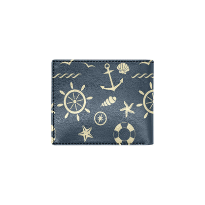 Nautical Pattern Print Design A01 Men's ID Card Wallet