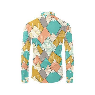 Mountain Pattern Print Design 02 Men's Long Sleeve Shirt