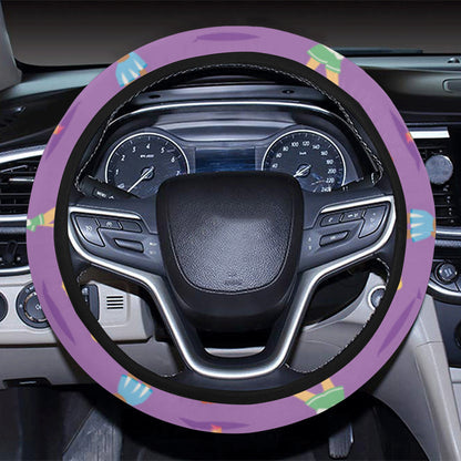 Cheerleader Pattern Print Design 02 Steering Wheel Cover with Elastic Edge