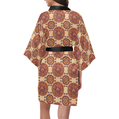 Calendar Aztec Pattern Print Design 01 Women's Short Kimono