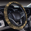 Elegant Gold leaf Print Steering Wheel Cover with Elastic Edge