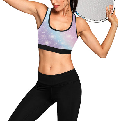 Cosmic Pastel Pattern Print Design 02 Sports Bra