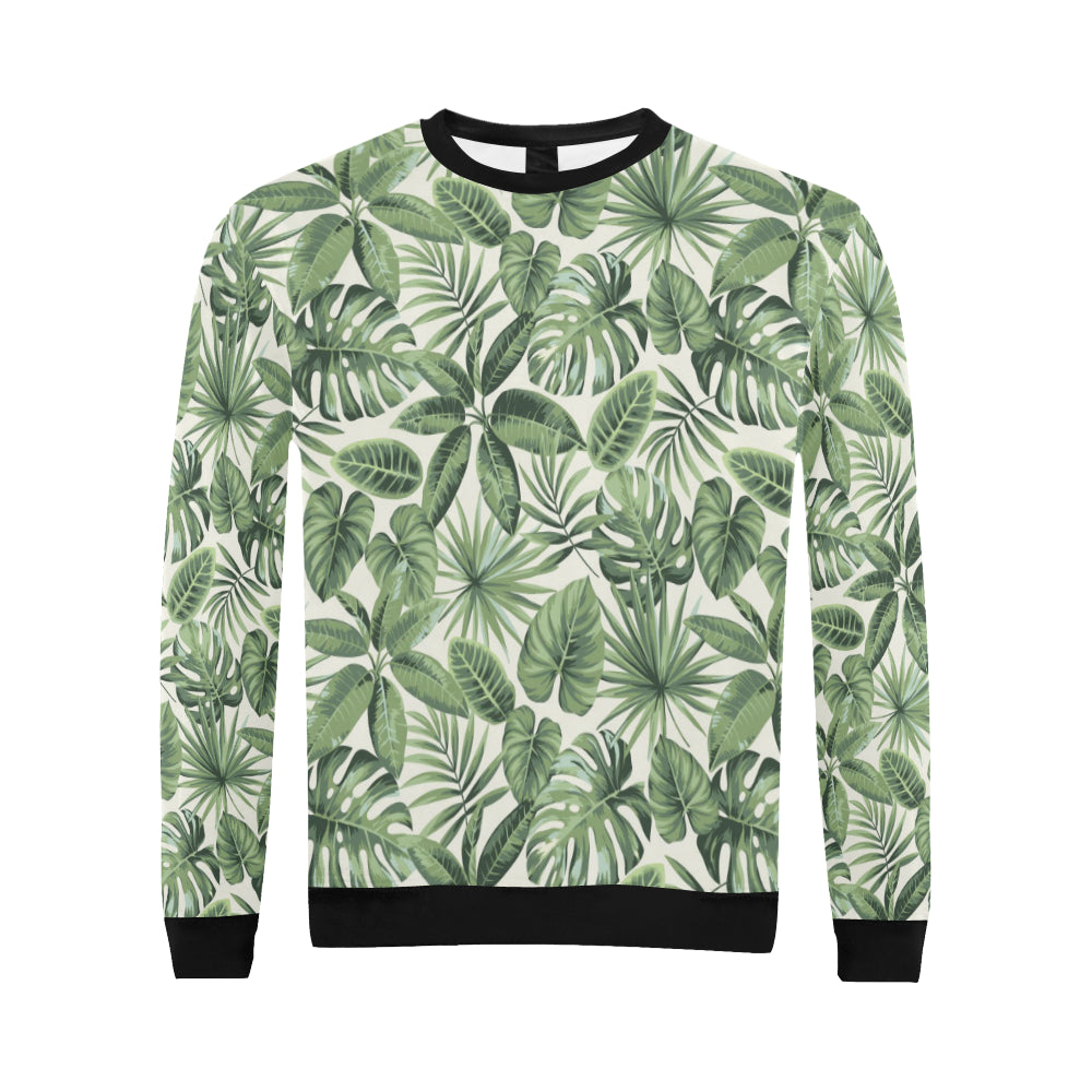Palm Leaves Pattern Print Design PL014 Men Long Sleeve Sweatshirt